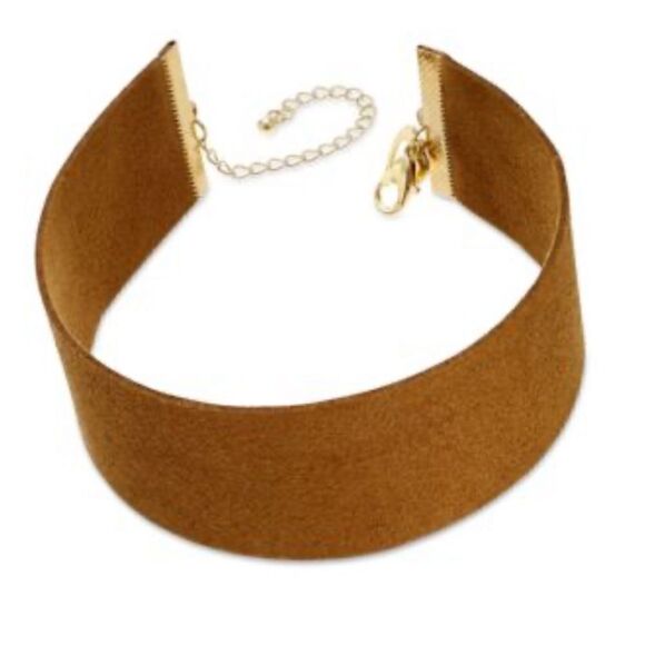 NWT Thalia Sodi Gold-tone Faux Suede Choker Necklace - Picture 1 of 5